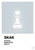 plakat: spillebrikken dronning i hvid - light drizzle-Brætspil-A1two3