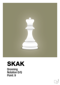 plakat: spillebrikken dronning i hvid - misty forrest-Brætspil-A1two3