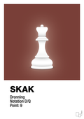 plakat: spillebrikken dronning i hvid - red pepper-Brætspil-A1two3