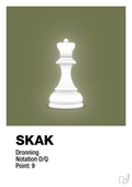 plakat: spillebrikken dronning i hvid - secret meadow-Brætspil-A1two3