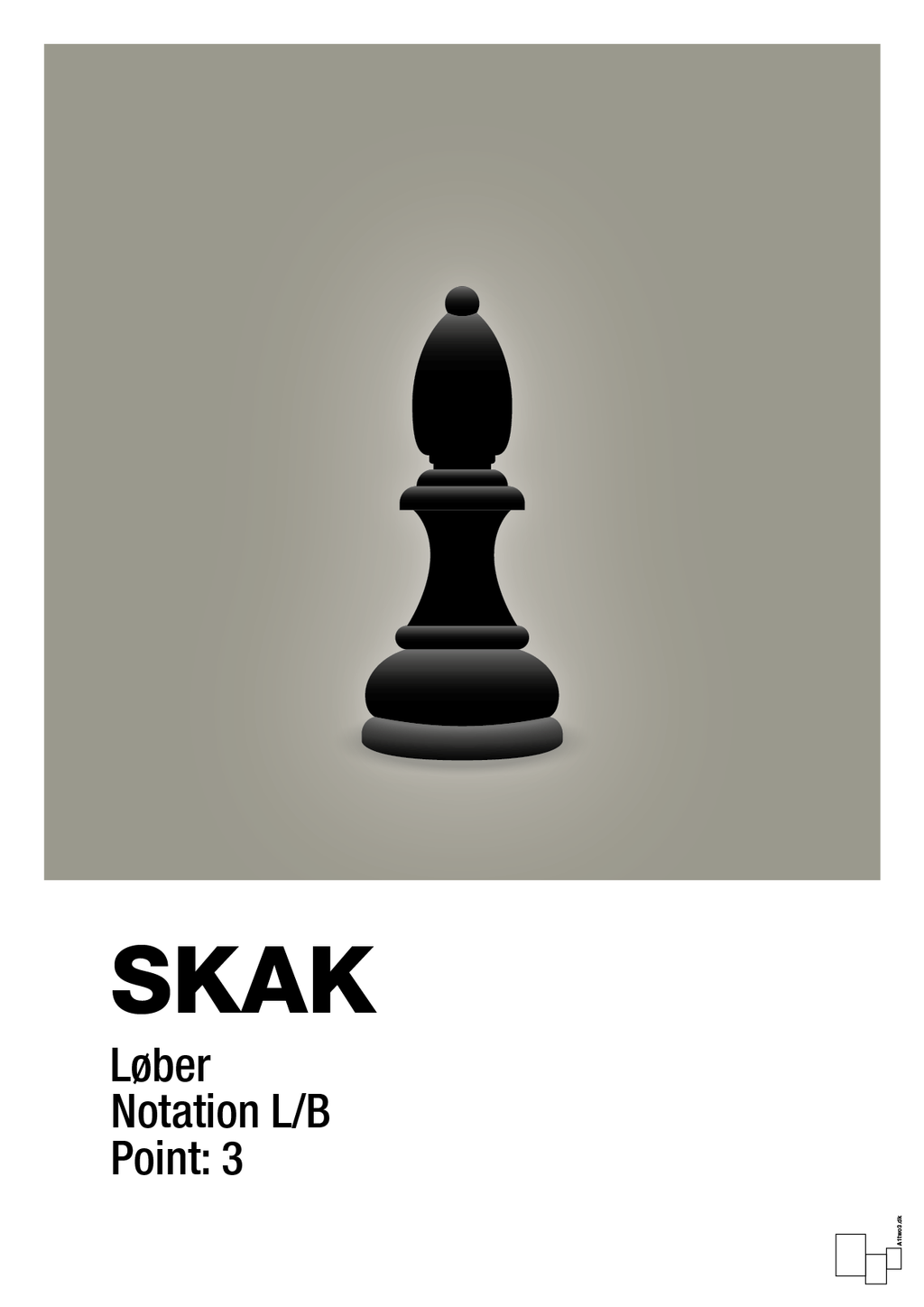 plakat: spillebrikken løber i sort - battleship gray-Brætspil-A1two3
