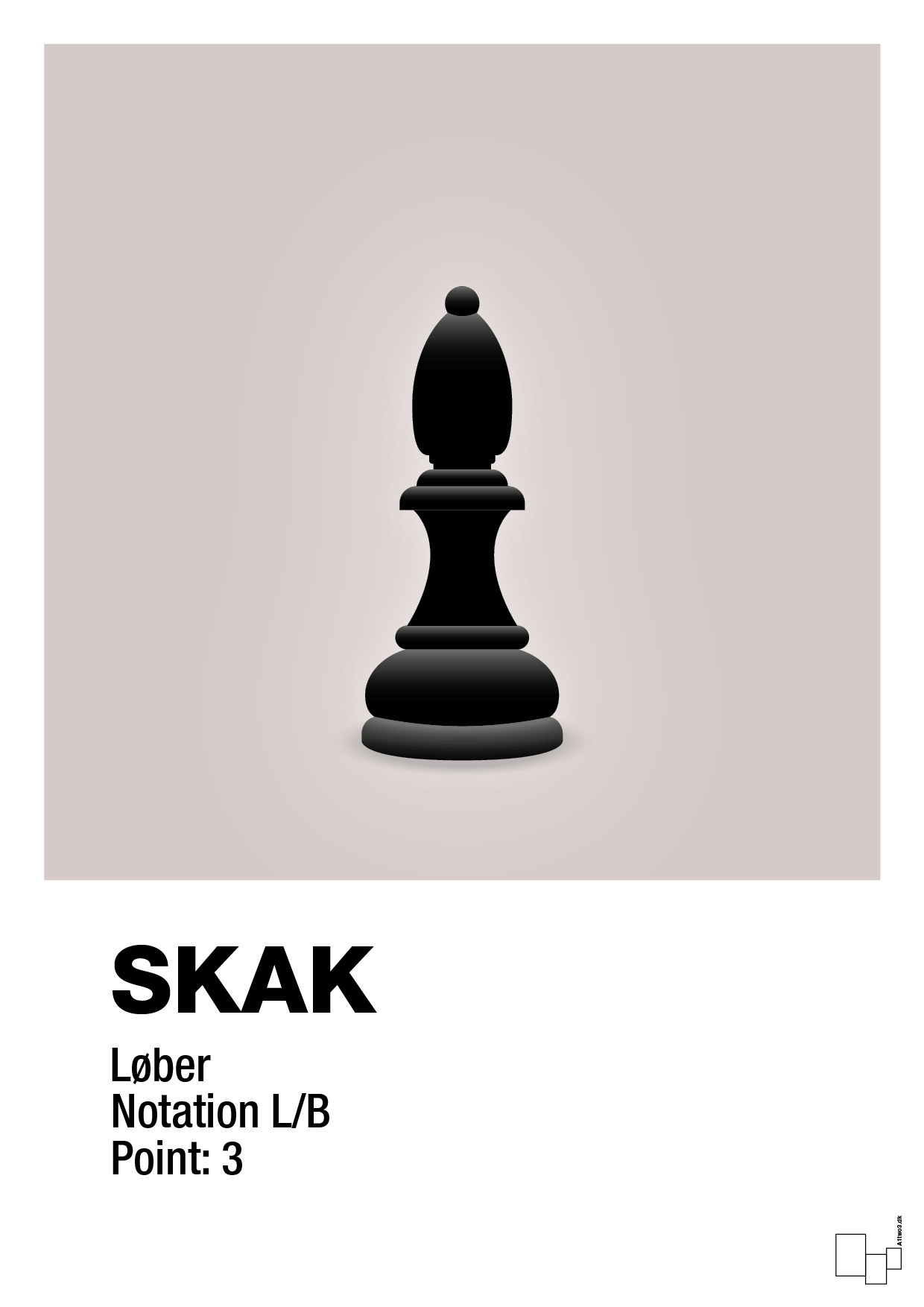 plakat: spillebrikken løber i sort - broken beige-Brætspil-A1two3