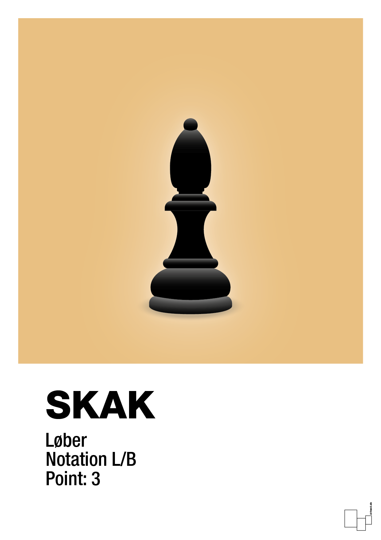 plakat: spillebrikken løber i sort - charismatic-Brætspil-A1two3
