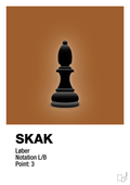 plakat: spillebrikken løber i sort - cognac-Brætspil-A1two3
