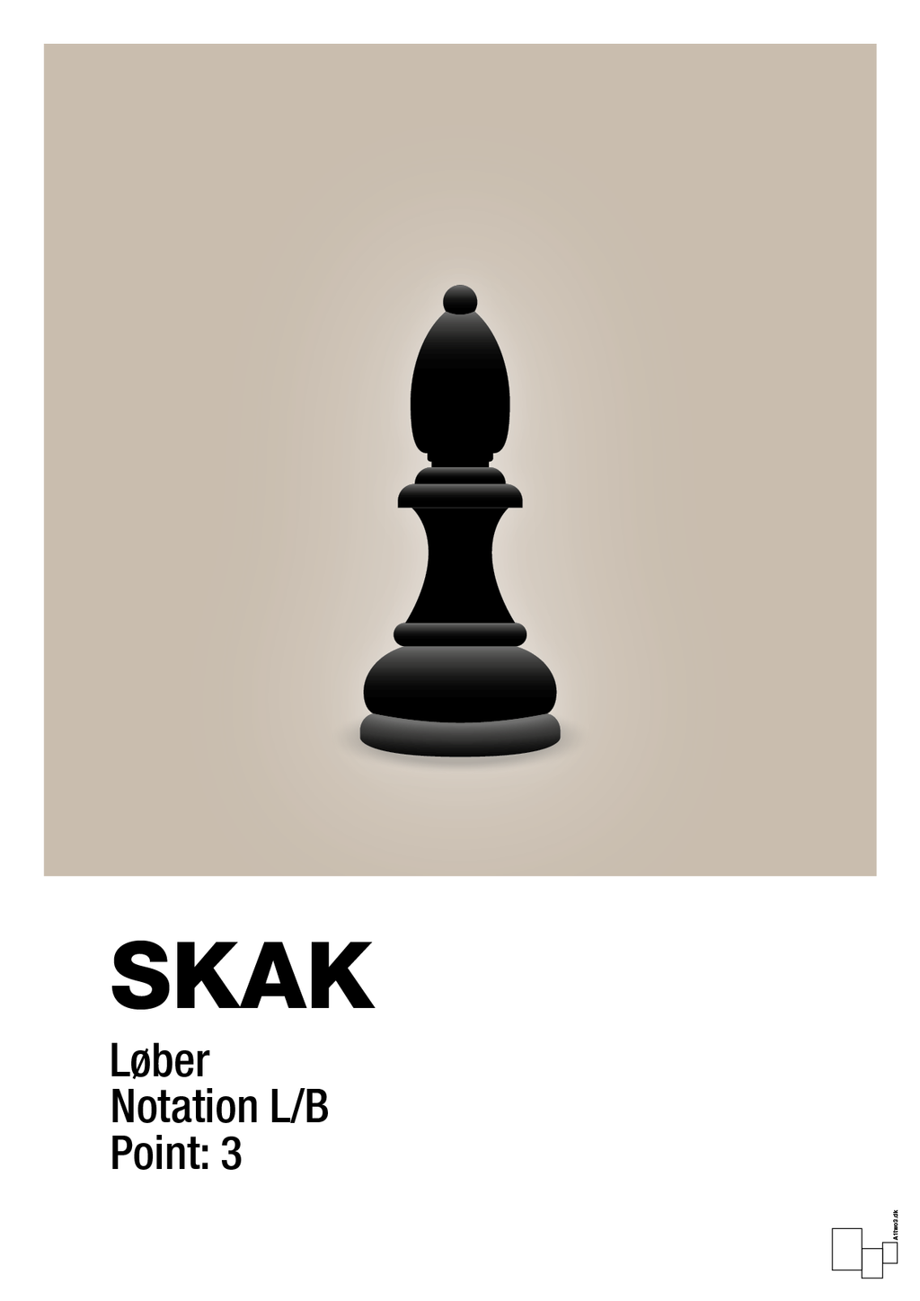 plakat: spillebrikken løber i sort - creamy mushroom-Brætspil-A1two3