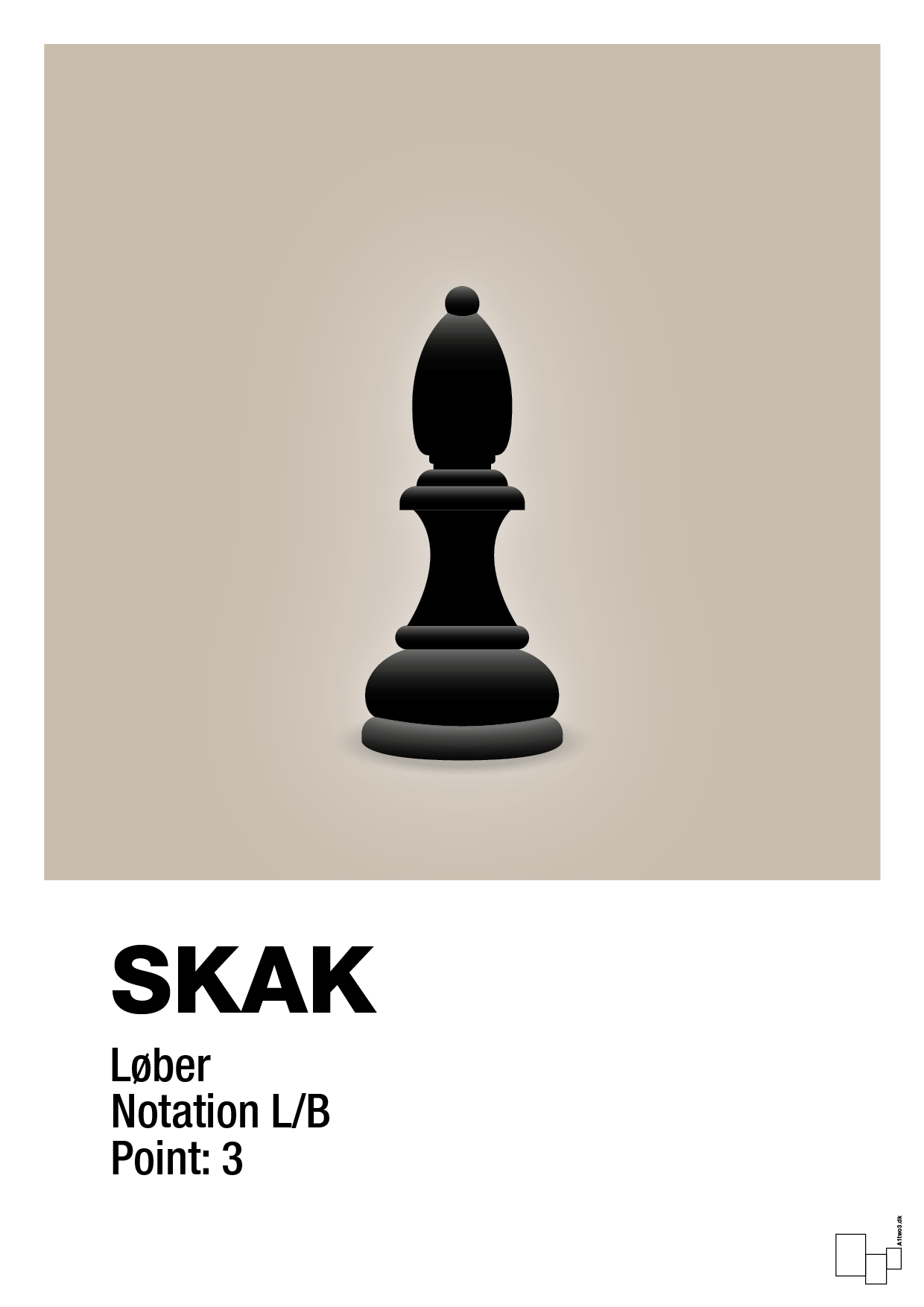 plakat: spillebrikken løber i sort - creamy mushroom-Brætspil-A1two3