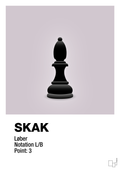 plakat: spillebrikken løber i sort - dusty lilac-Brætspil-A1two3