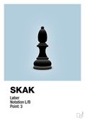 plakat: spillebrikken løber i sort - heavenly blue-Brætspil-A1two3