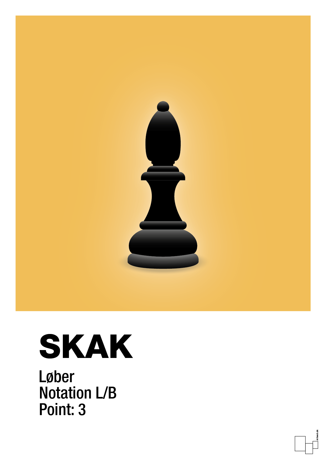 plakat: spillebrikken løber i sort - honeycomb-Brætspil-A1two3