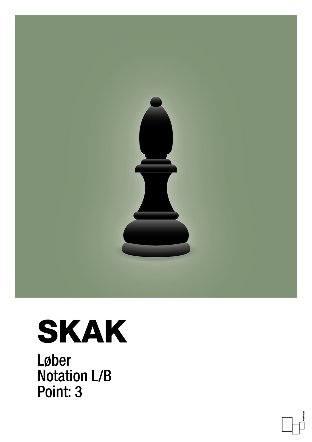 plakat: spillebrikken løber i sort - jade-Brætspil-A1two3