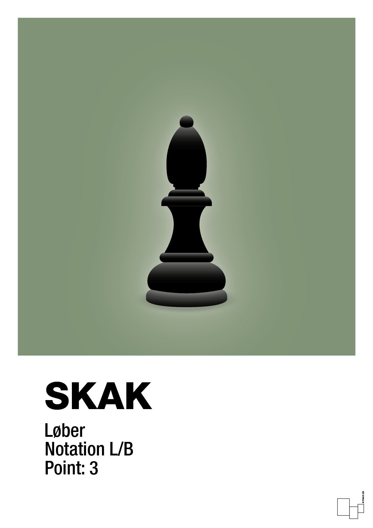 plakat: spillebrikken løber i sort - jade-Brætspil-A1two3