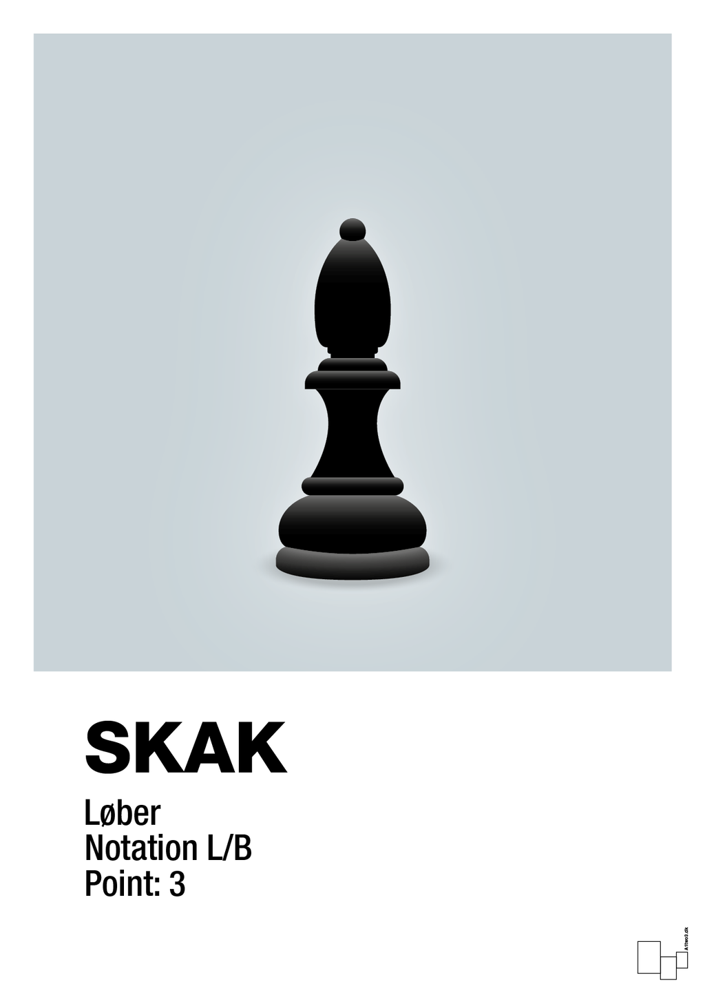 plakat: spillebrikken løber i sort - light drizzle-Brætspil-A1two3
