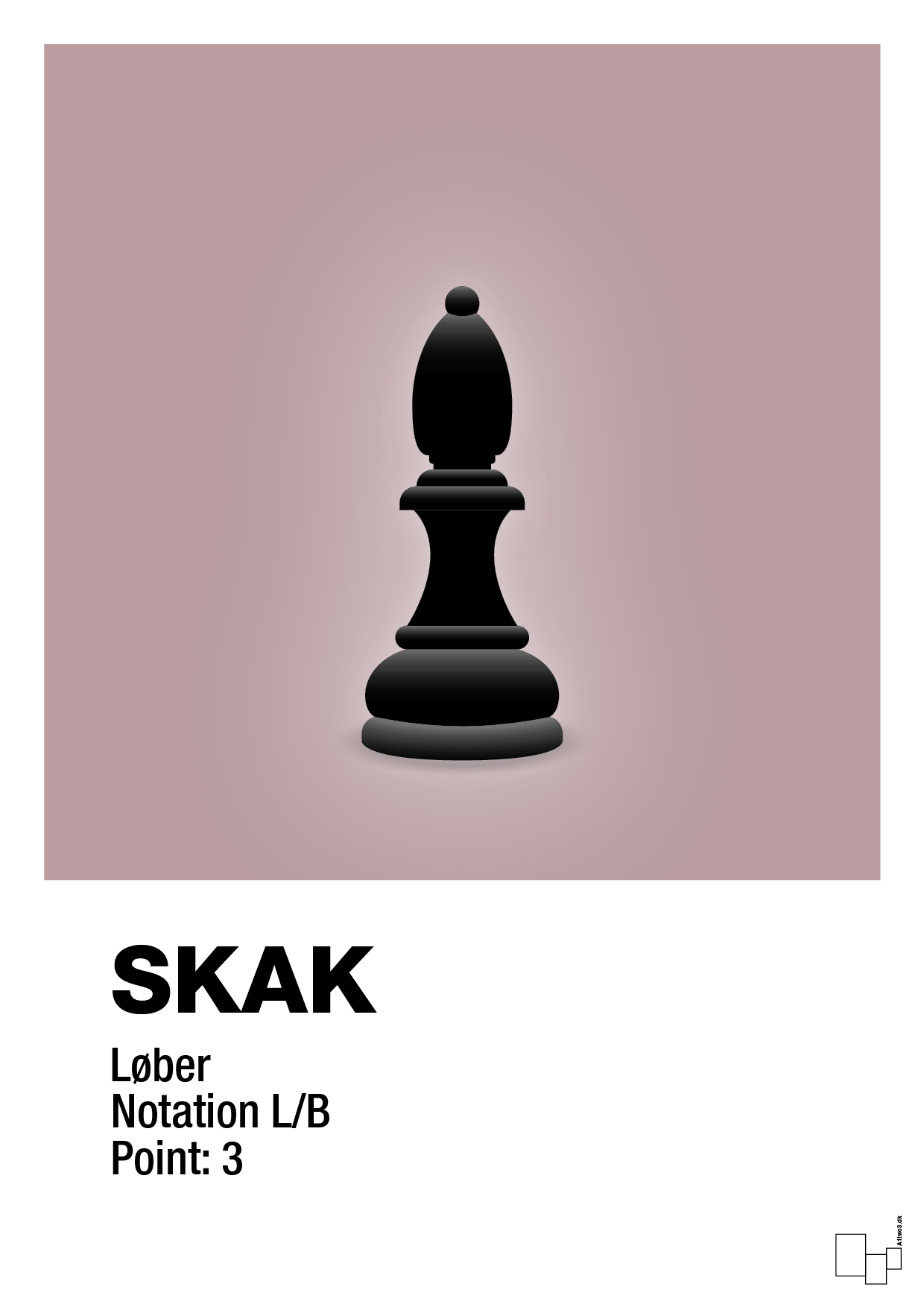 plakat: spillebrikken løber i sort - light rose-Brætspil-A1two3