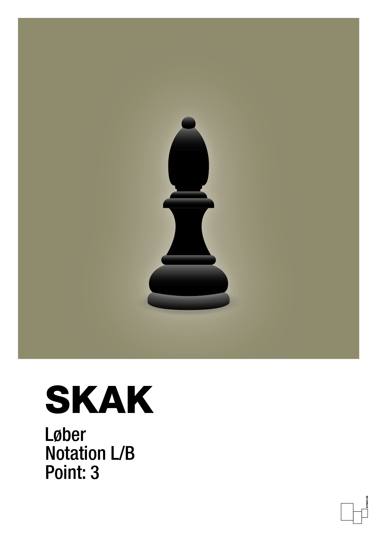 plakat: spillebrikken løber i sort - misty forrest-Brætspil-A1two3