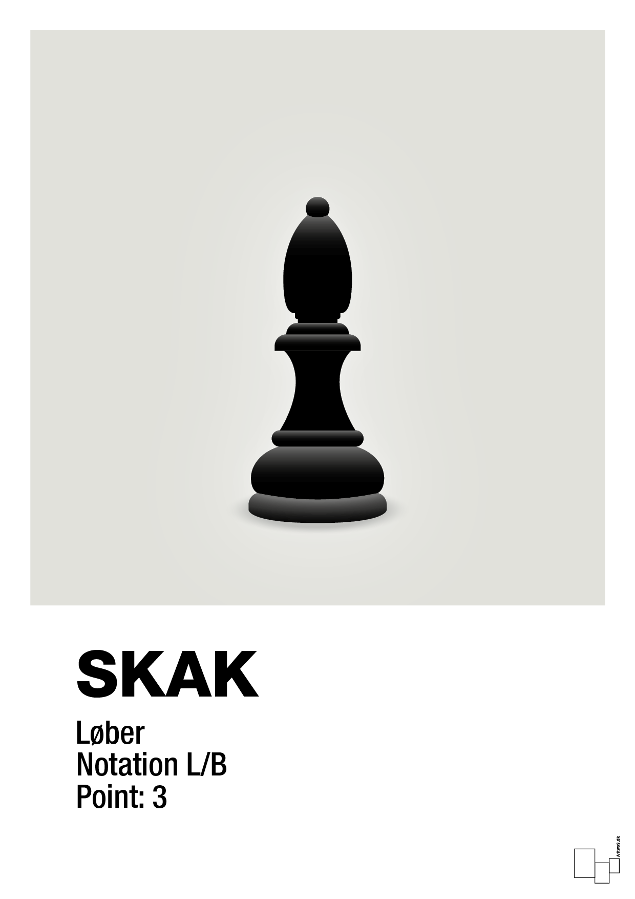 plakat: spillebrikken løber i sort - painters white-Brætspil-A1two3