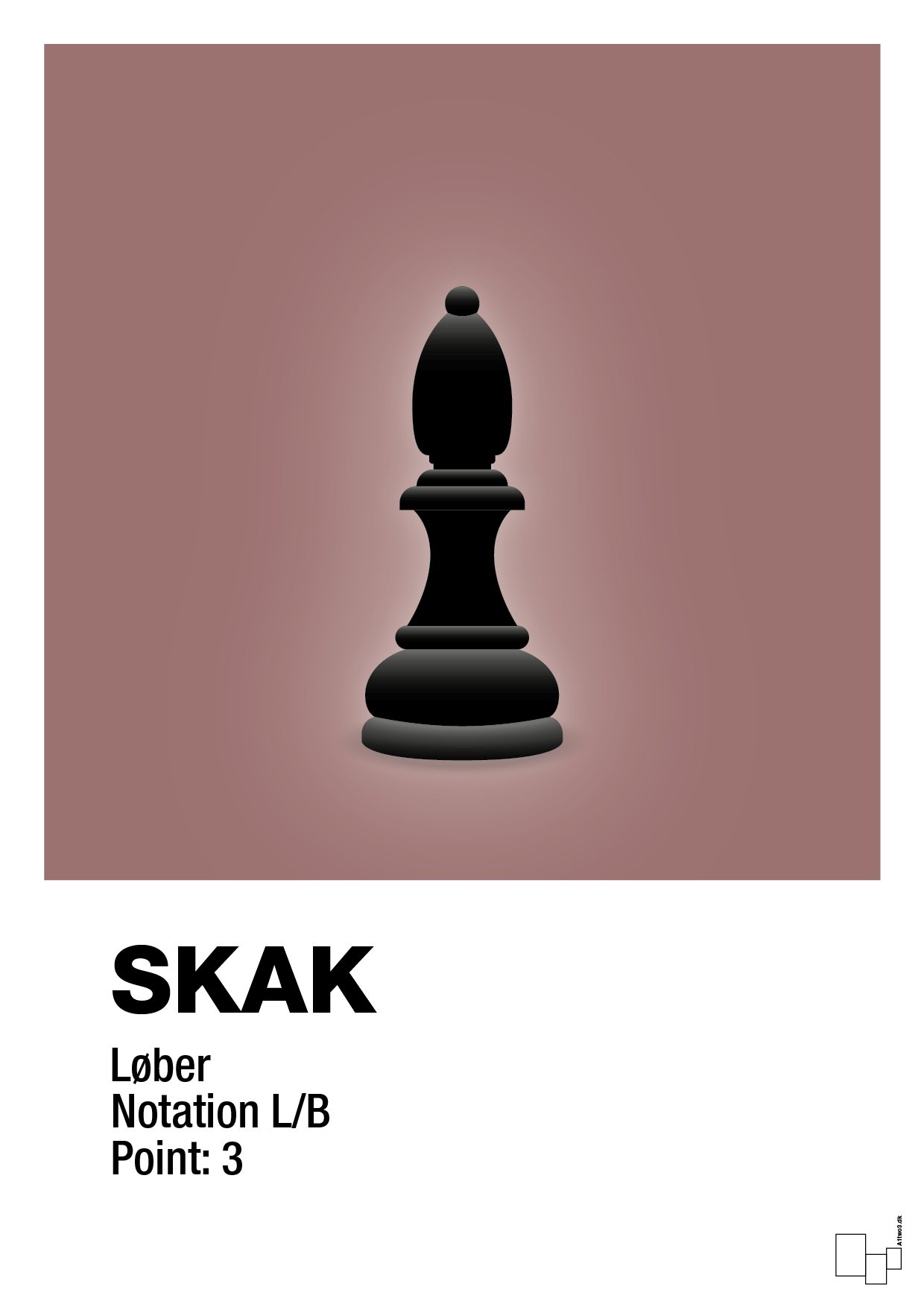 plakat: spillebrikken løber i sort - plum-Brætspil-A1two3