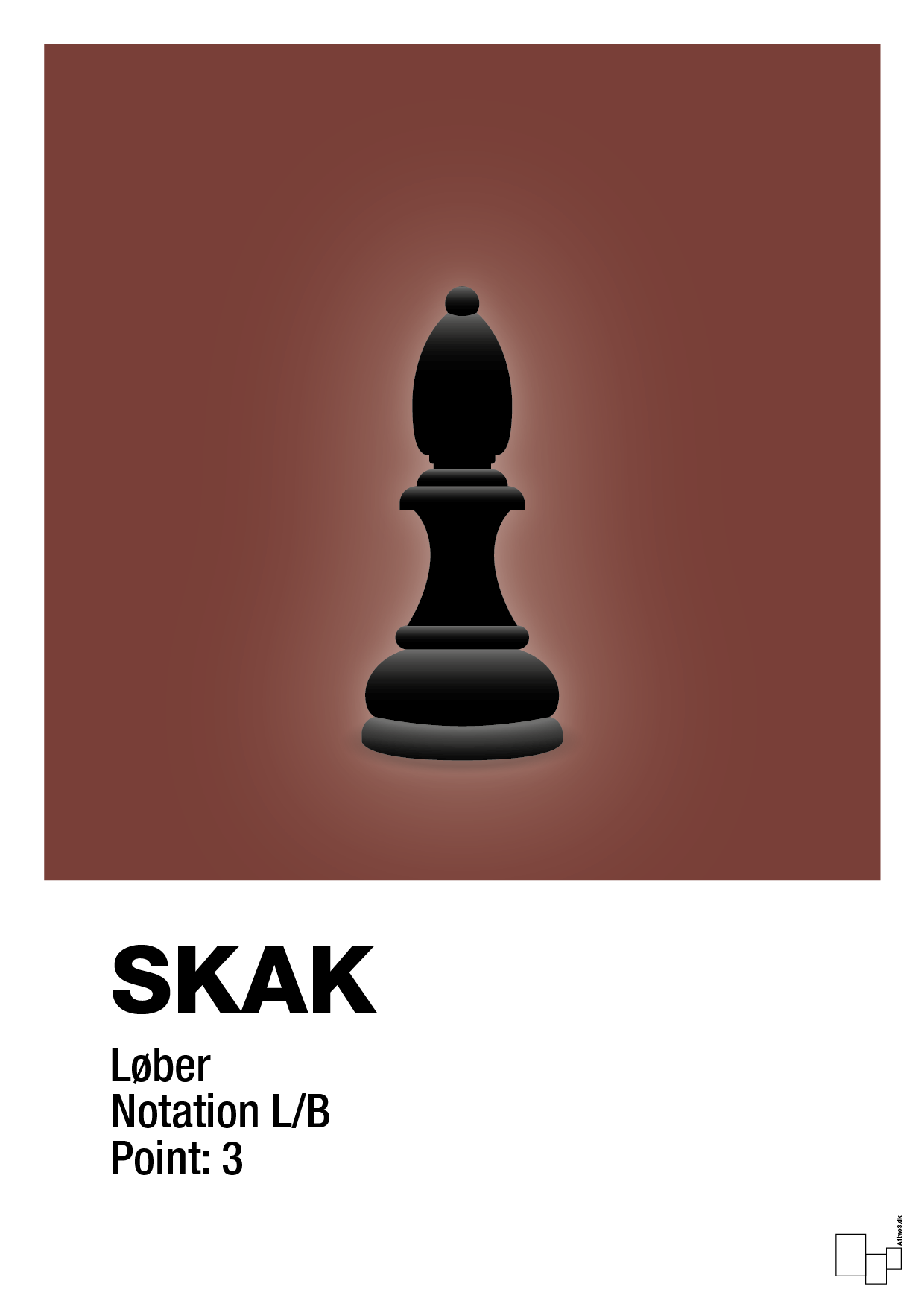 plakat: spillebrikken løber i sort - red pepper-Brætspil-A1two3