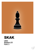 plakat: spillebrikken løber i sort - rumba orange-Brætspil-A1two3
