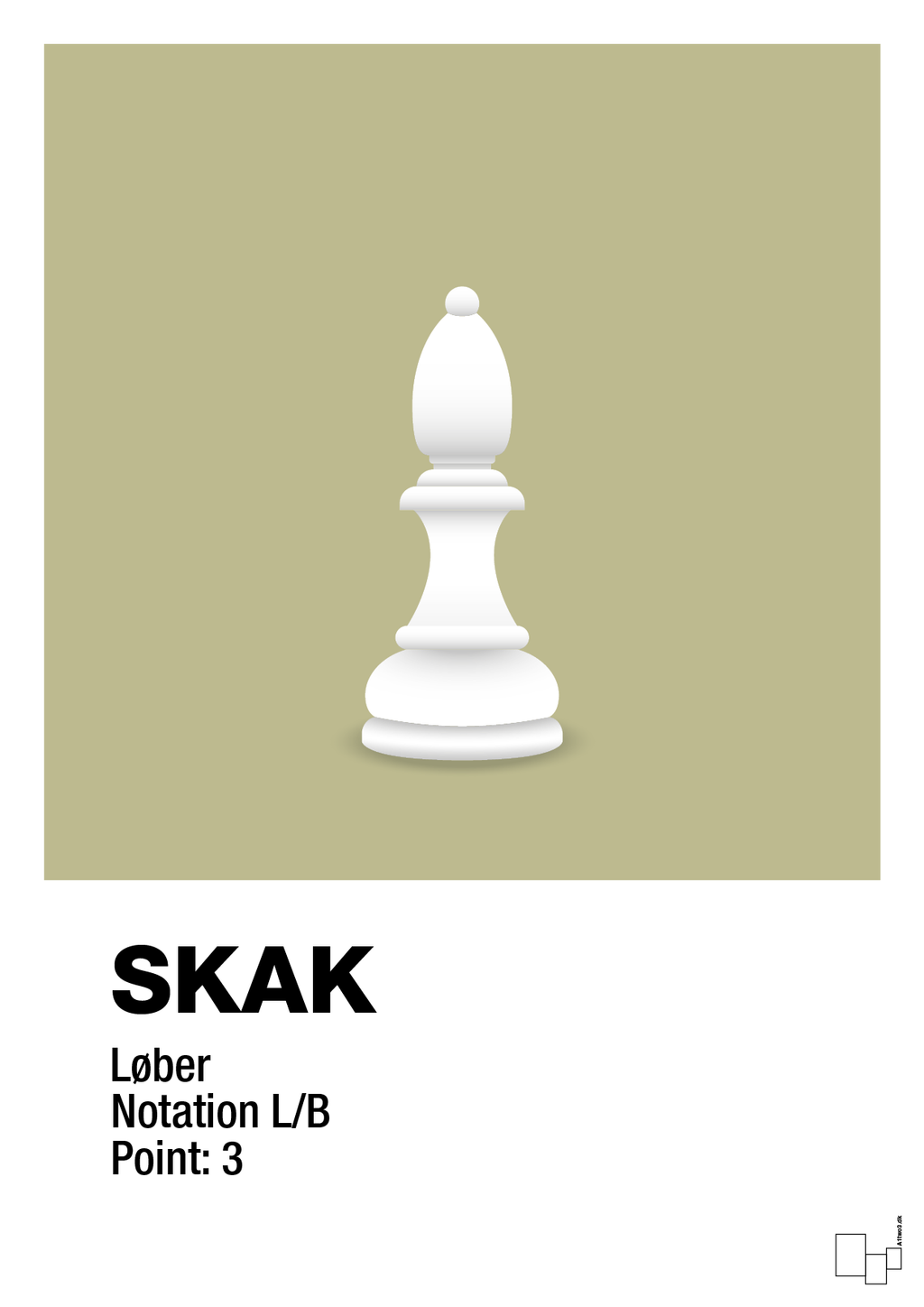 plakat: spillebrikken løber i hvid - back to nature-Brætspil-A1two3
