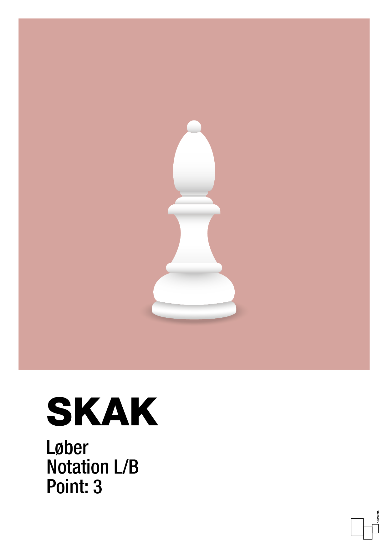 plakat: spillebrikken løber i hvid - bubble shell-Brætspil-A1two3