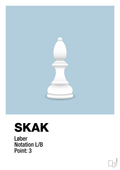 plakat: spillebrikken løber i hvid - heavenly blue-Brætspil-A1two3