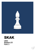 plakat: spillebrikken løber i hvid - lapis blue-Brætspil-A1two3