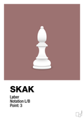 plakat: spillebrikken løber i hvid - plum-Brætspil-A1two3