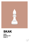 plakat: spillebrikken løber i hvid - powder-Brætspil-A1two3