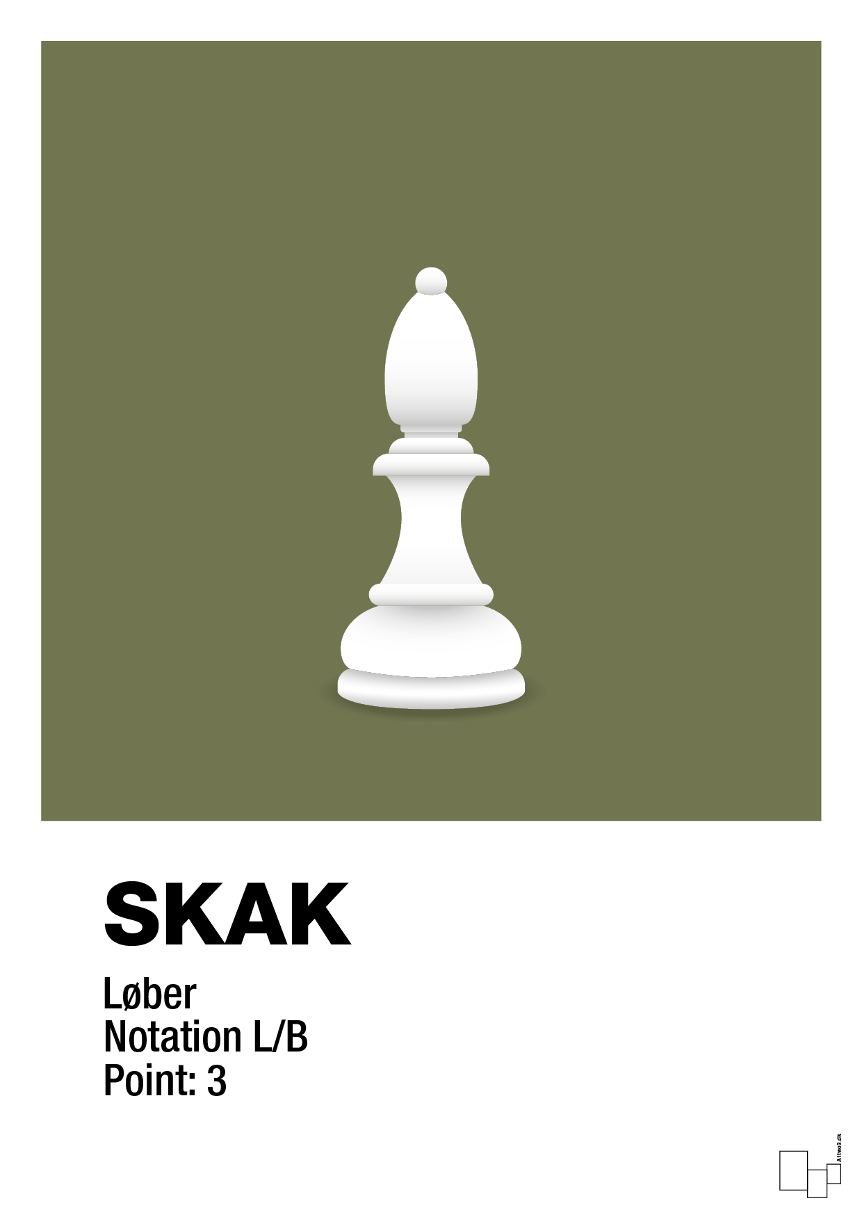 plakat: spillebrikken løber i hvid - secret meadow-Brætspil-A1two3