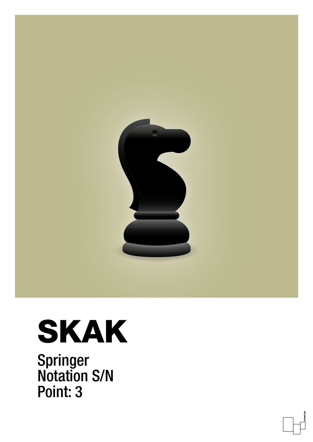 plakat: spillebrikken springer i sort - back to nature-Brætspil-A1two3