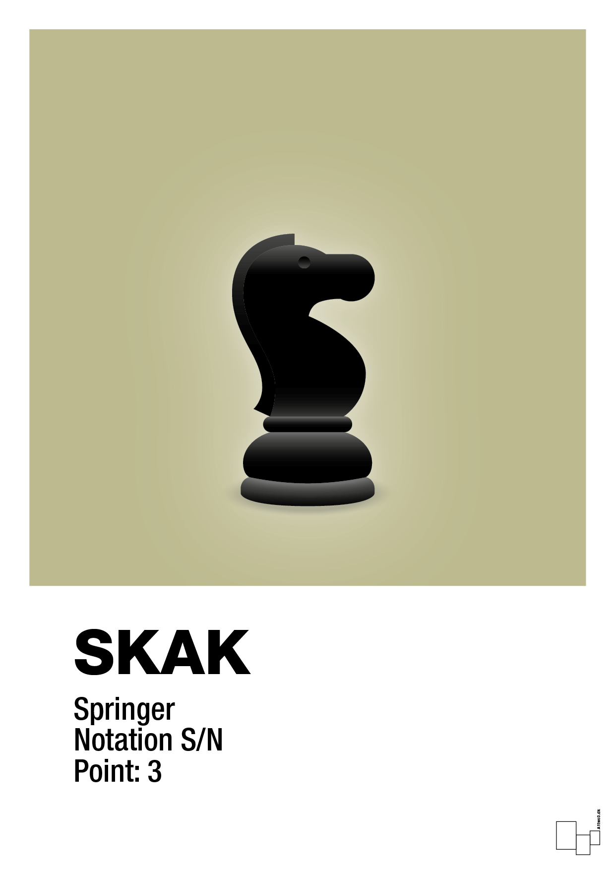 plakat: spillebrikken springer i sort - back to nature-Brætspil-A1two3