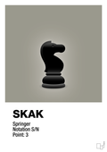 plakat: spillebrikken springer i sort - battleship gray-Brætspil-A1two3