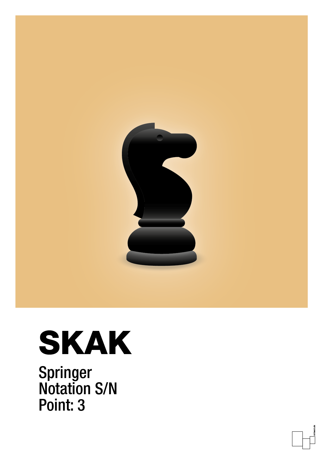 plakat: spillebrikken springer i sort - charismatic-Brætspil-A1two3