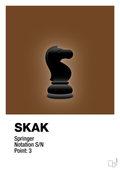 plakat: spillebrikken springer i sort - dark brown-Brætspil-A1two3