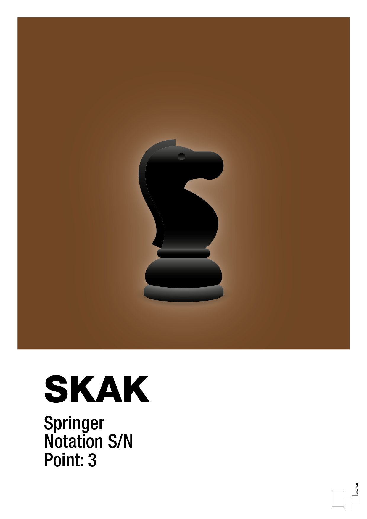 plakat: spillebrikken springer i sort - dark brown-Brætspil-A1two3