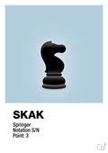 plakat: spillebrikken springer i sort - heavenly blue-Brætspil-A1two3