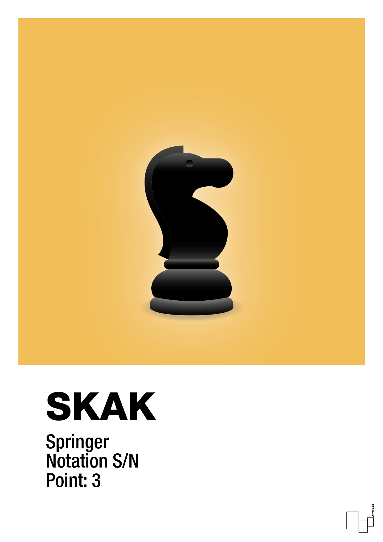 plakat: spillebrikken springer i sort - honeycomb-Brætspil-A1two3