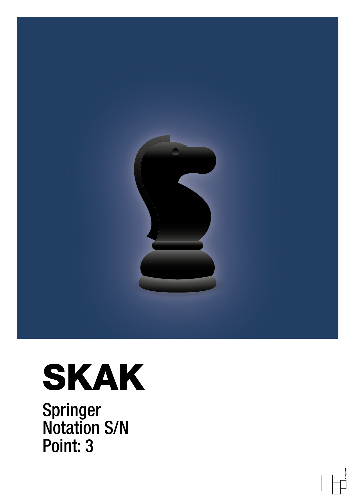plakat: spillebrikken springer i sort - lapis blue-Brætspil-A1two3
