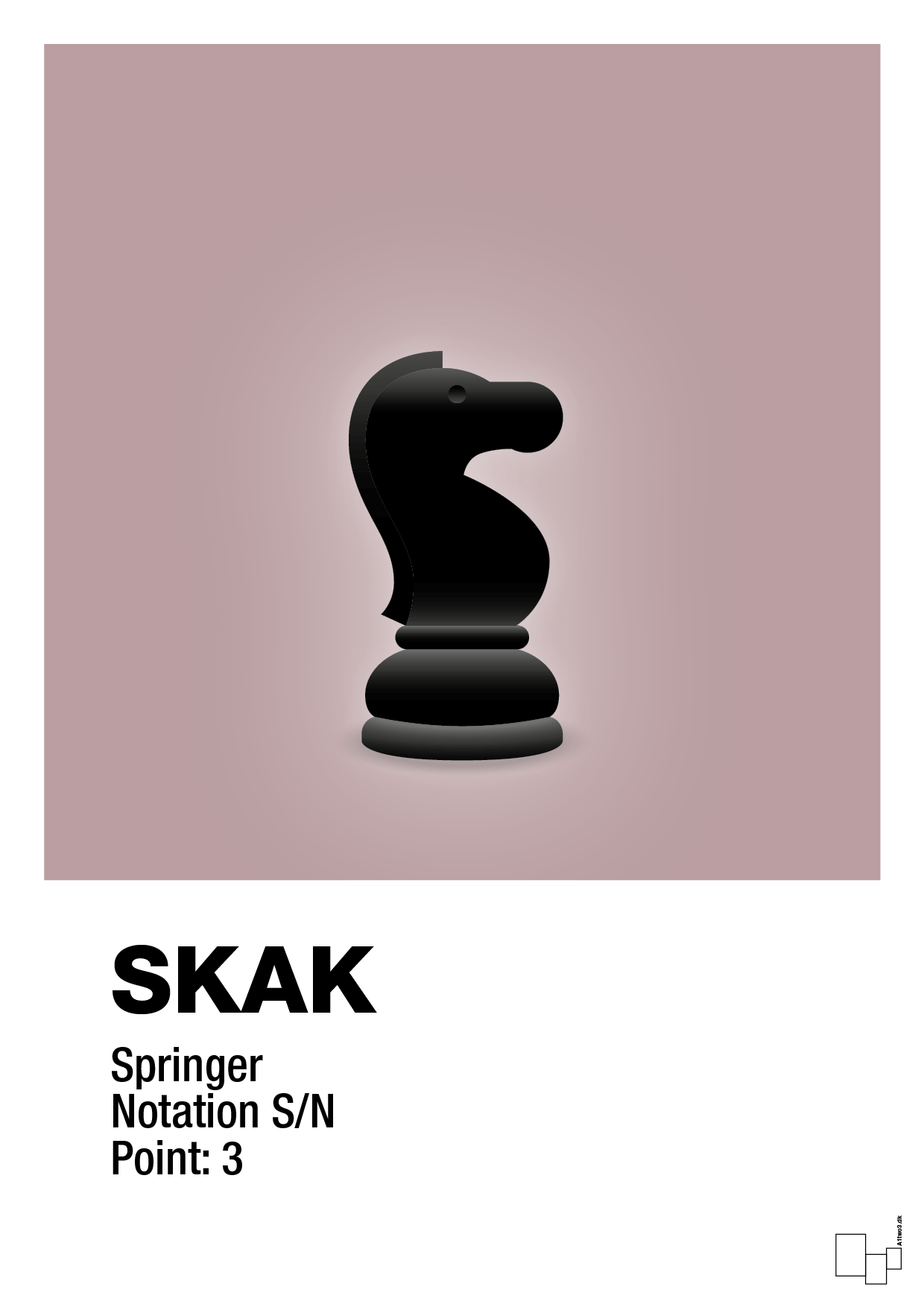 plakat: spillebrikken springer i sort - light rose-Brætspil-A1two3