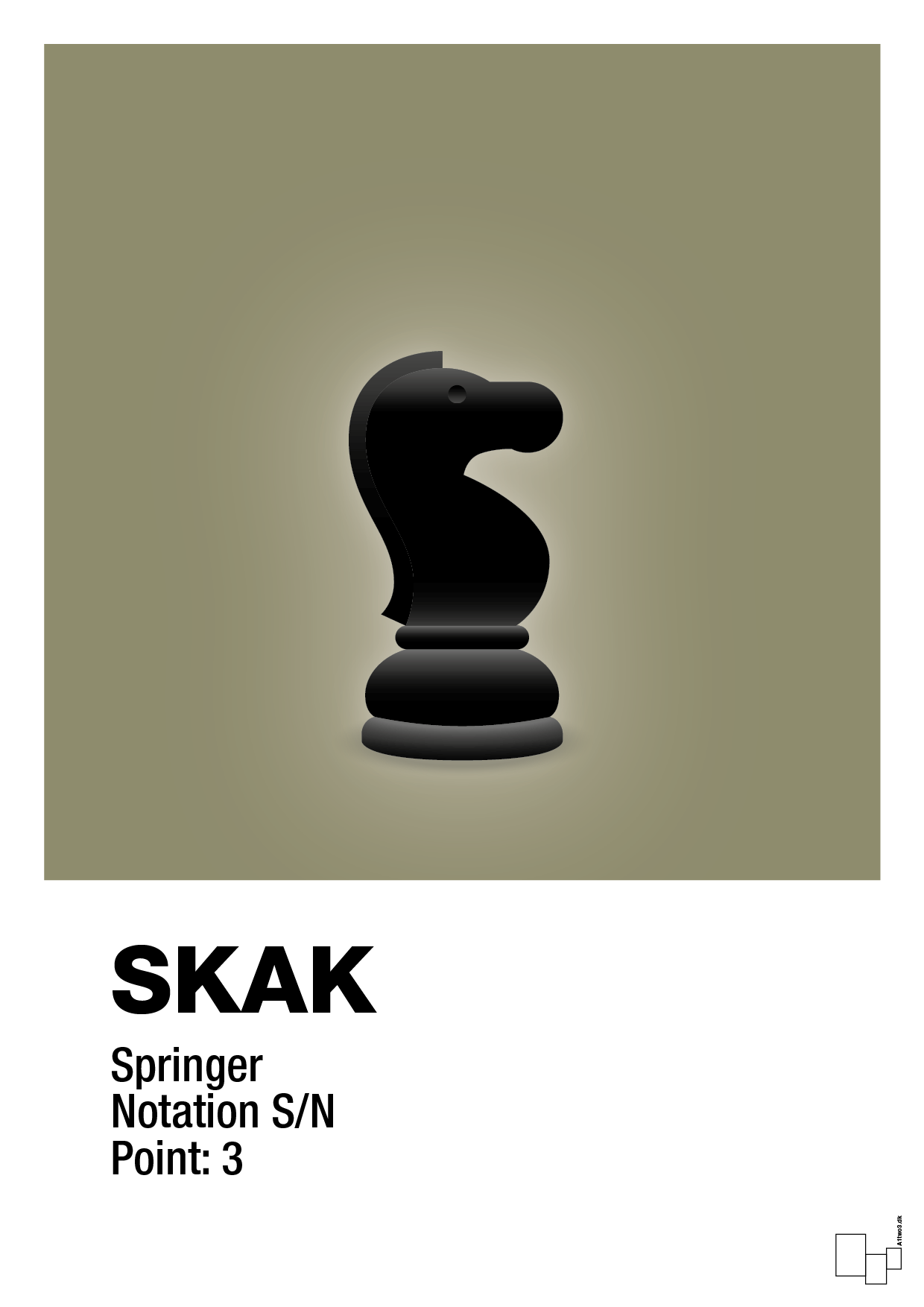 plakat: spillebrikken springer i sort - misty forrest-Brætspil-A1two3