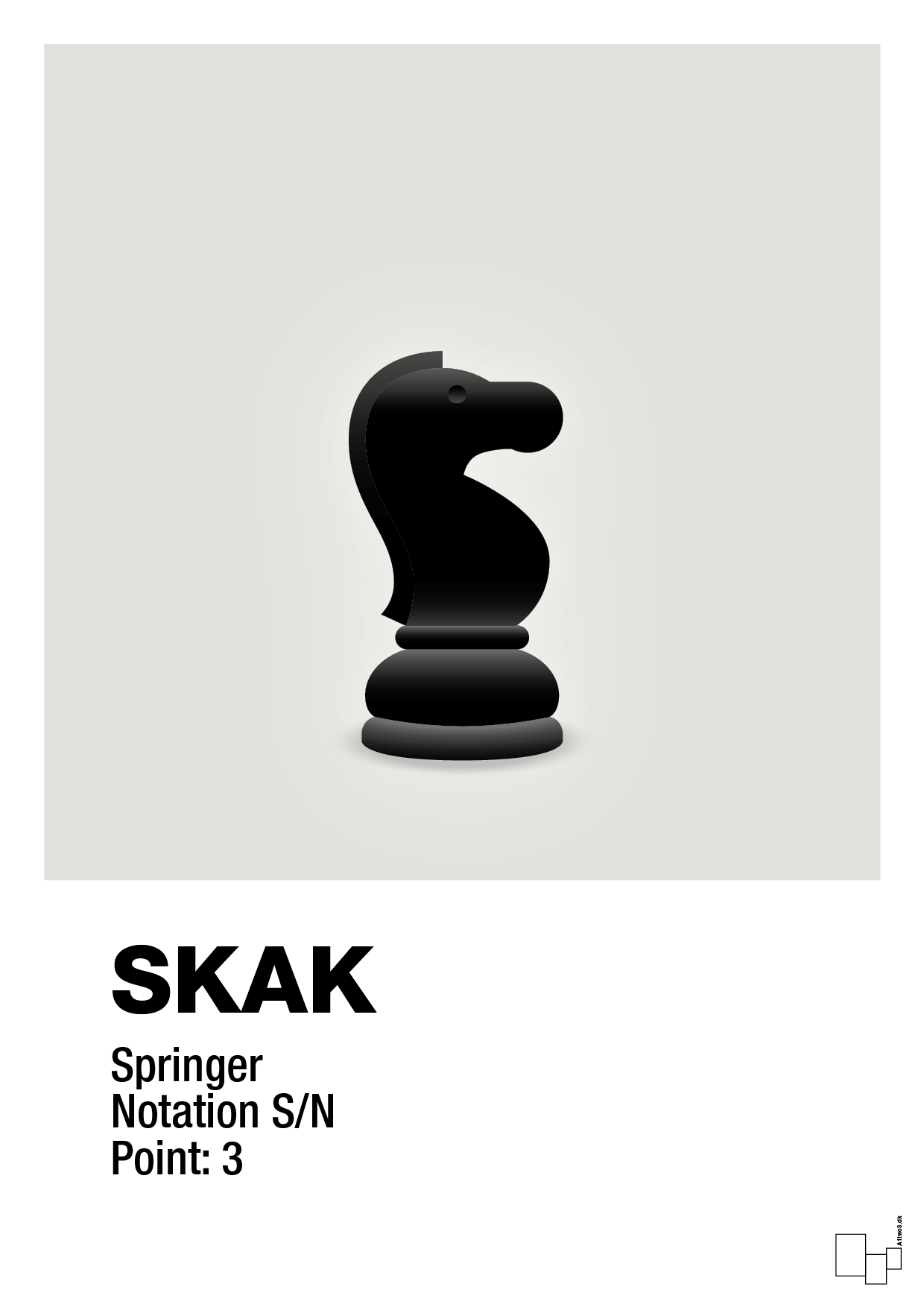 plakat: spillebrikken springer i sort - painters white-Brætspil-A1two3