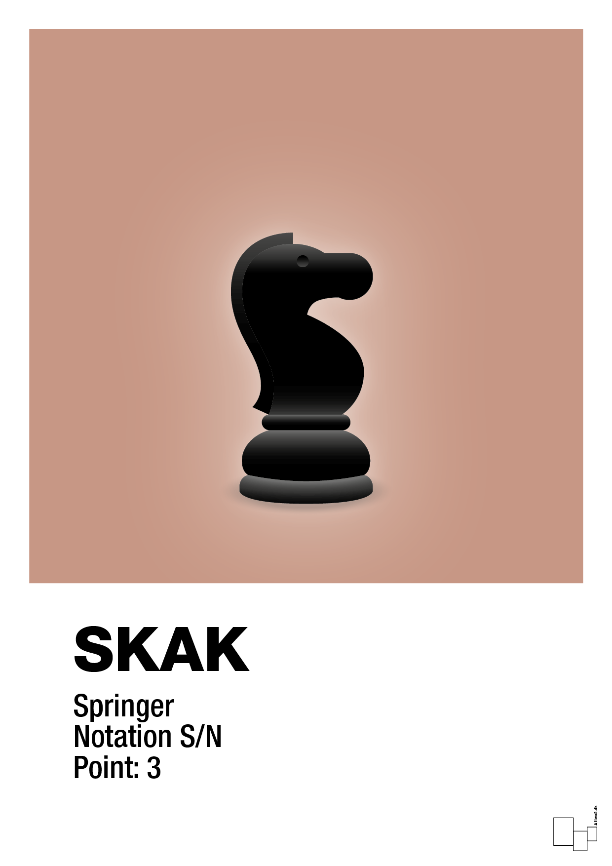 plakat: spillebrikken springer i sort - powder-Brætspil-A1two3