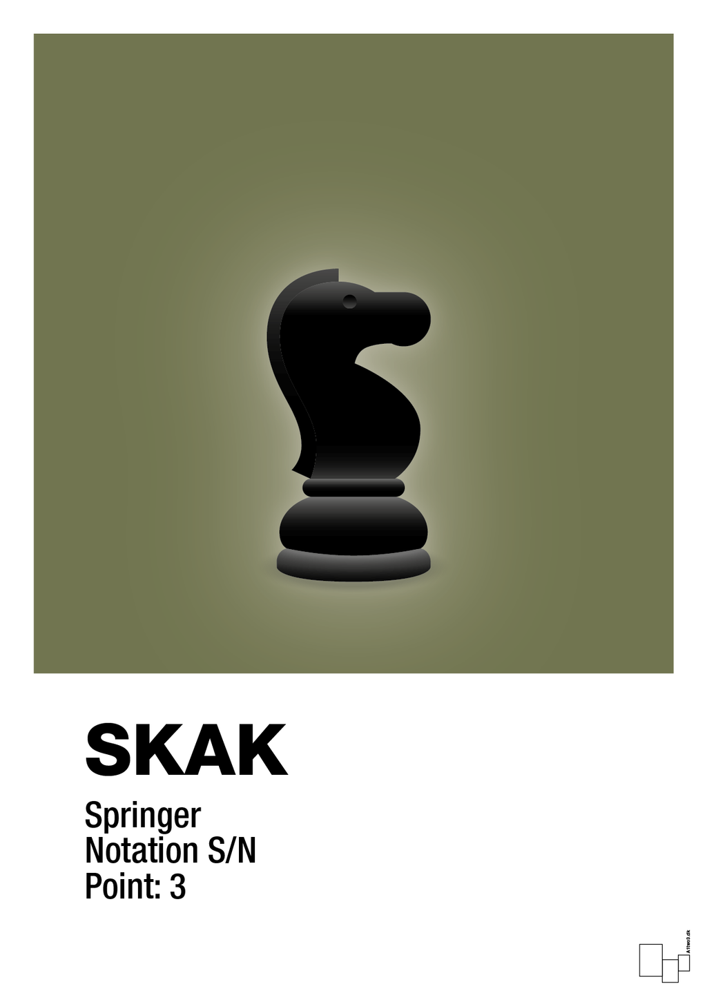 plakat: spillebrikken springer i sort - secret meadow-Brætspil-A1two3