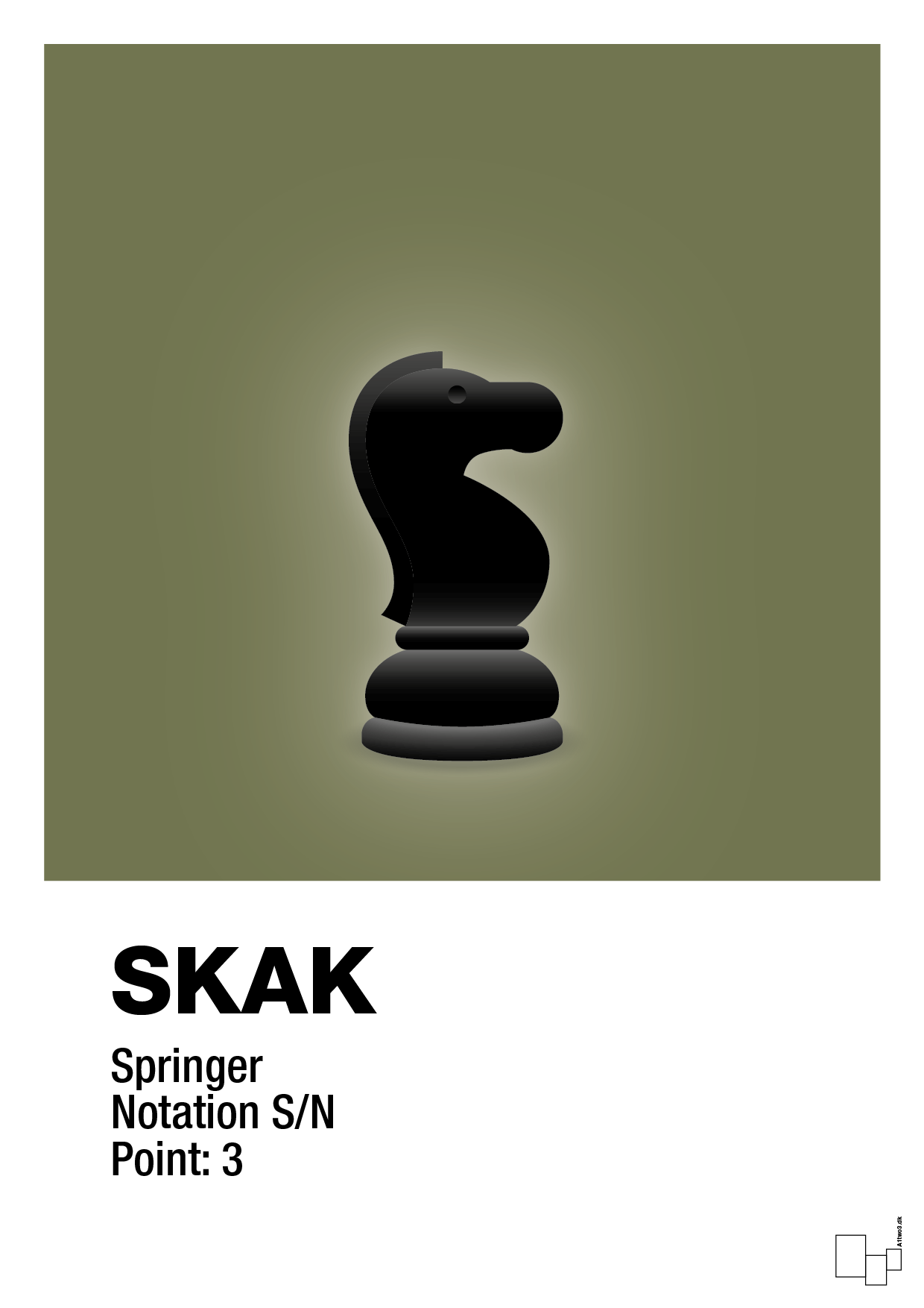 plakat: spillebrikken springer i sort - secret meadow-Brætspil-A1two3