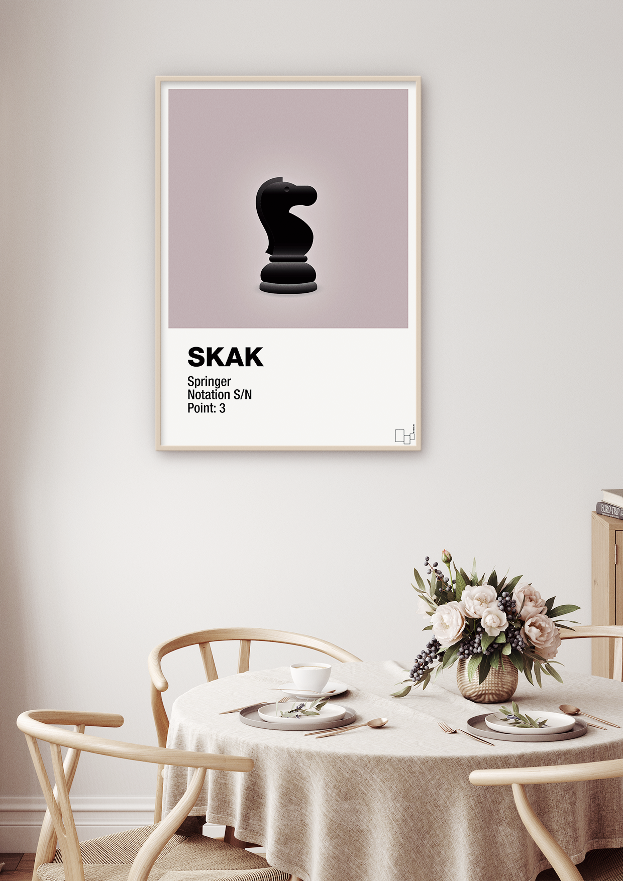 plakat: spillebrikken springer i sort - graphic charcoal-Brætspil-A1two3