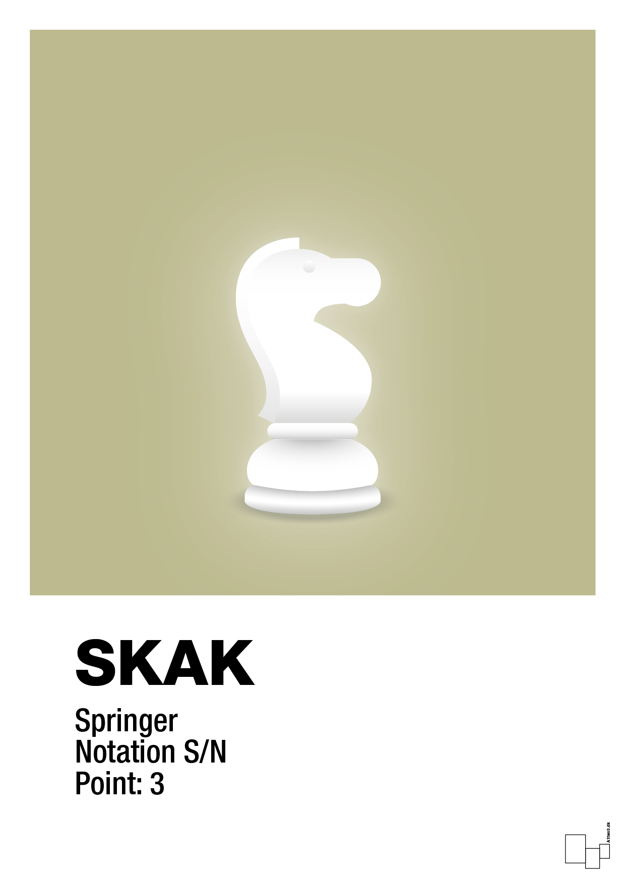 plakat: spillebrikken springer i hvid - back to nature-Brætspil-A1two3