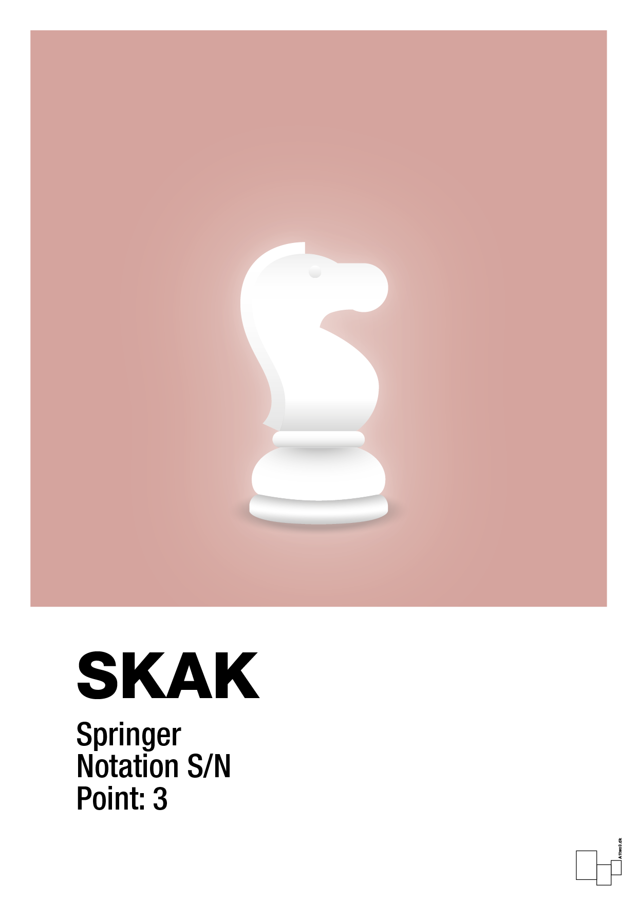 plakat: spillebrikken springer i hvid - bubble shell-Brætspil-A1two3