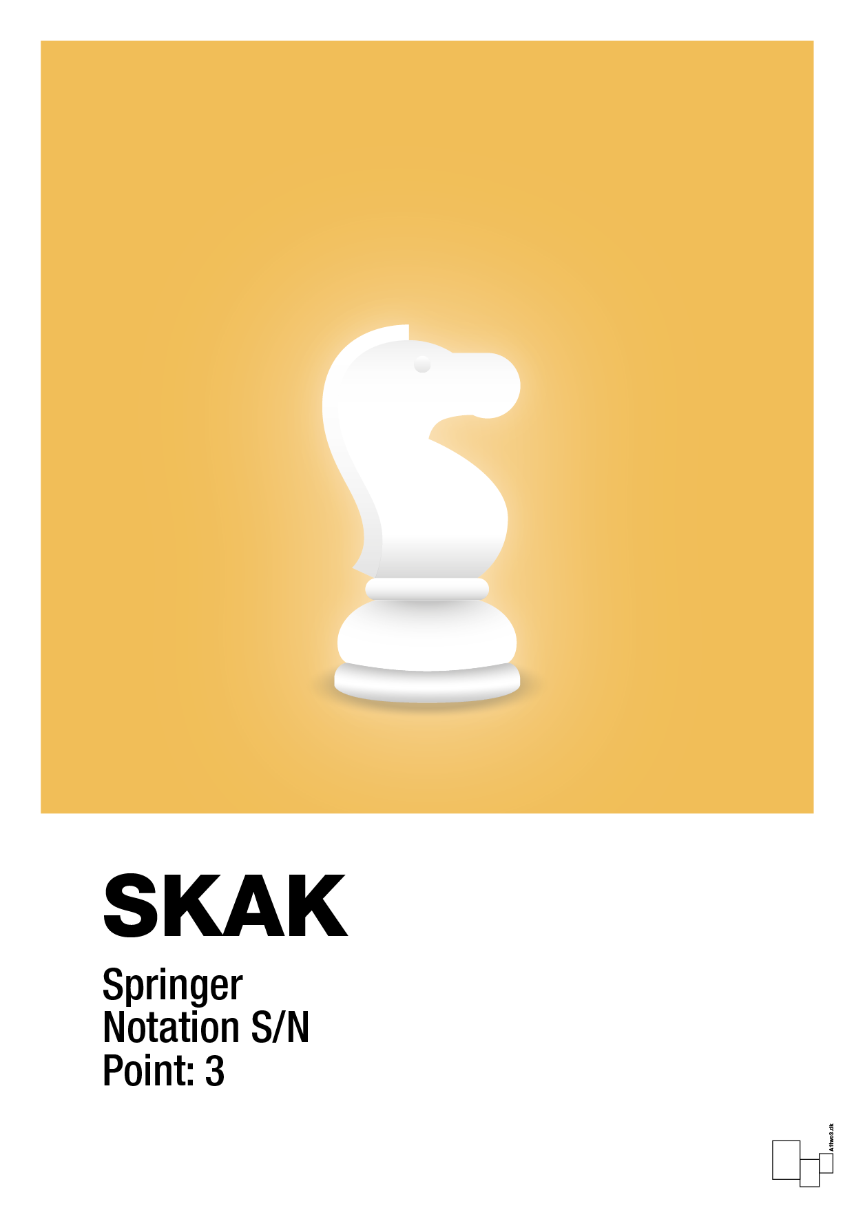 plakat: spillebrikken springer i hvid - honeycomb-Brætspil-A1two3