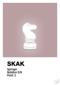 plakat: spillebrikken springer i hvid - light rose-Brætspil-A1two3