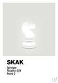 plakat: spillebrikken springer i hvid - painters white-Brætspil-A1two3
